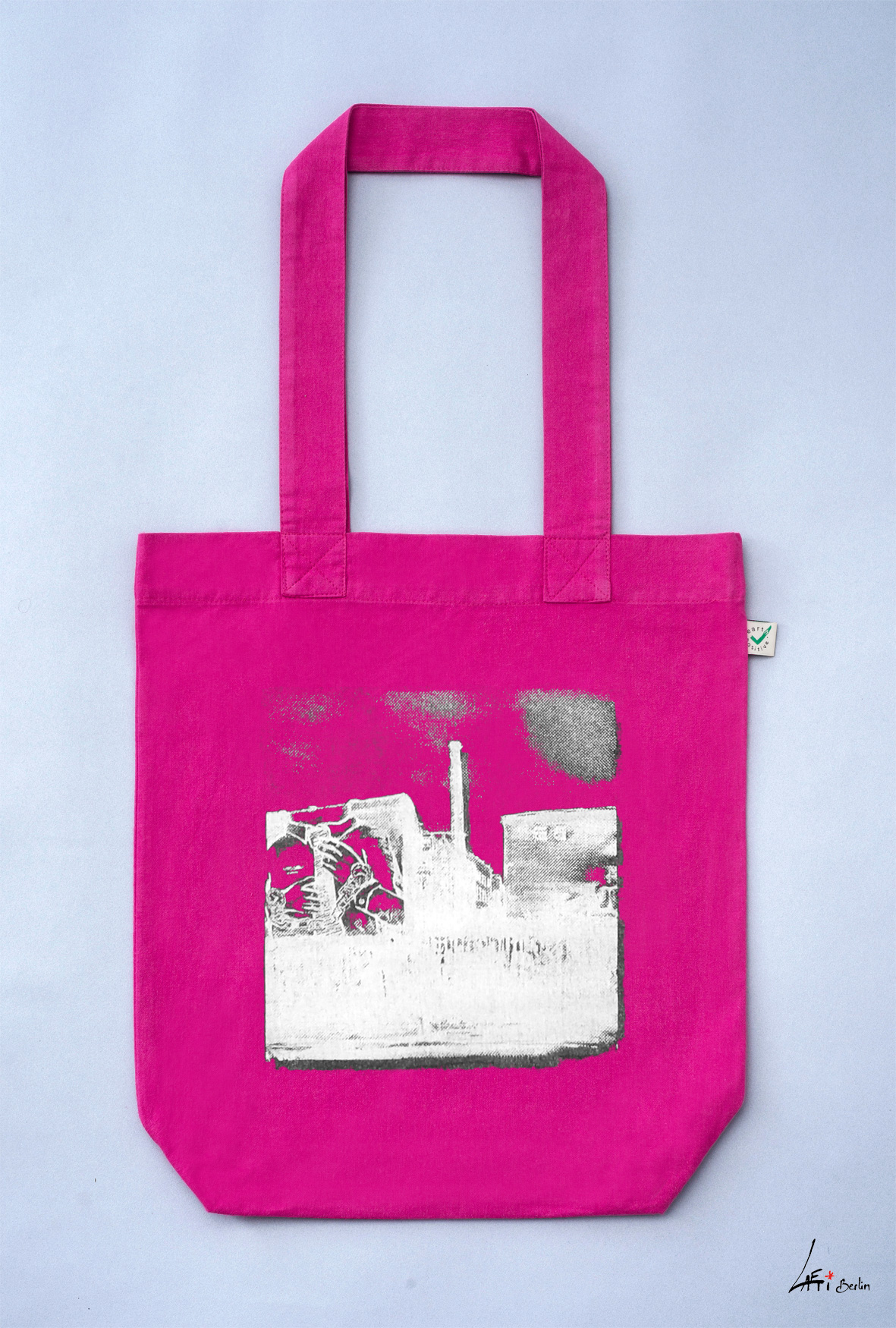 Tote bag colored Cuvrystr. hot pink Laeti-Berlin