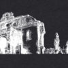 Anhalter Bahnhof -urban sketch- white on black screenprinted - zoom