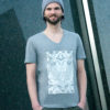 T-shirt Alliage Symetrie Melange grey V-Neck Man- zoom