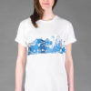 T-shirt Potsdamer Platz Rolled Sleeve White Blue print Unisex