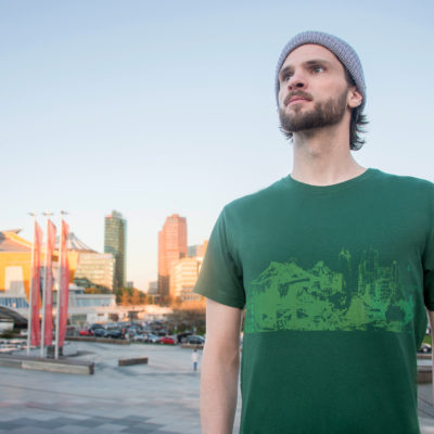 T-shirt Potsdamer Platz Vintage green- Green print Man