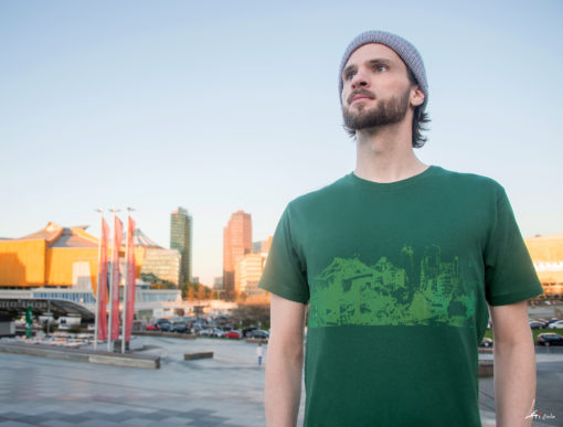 T-shirt Potsdamer Platz Vintage green- Green print Man