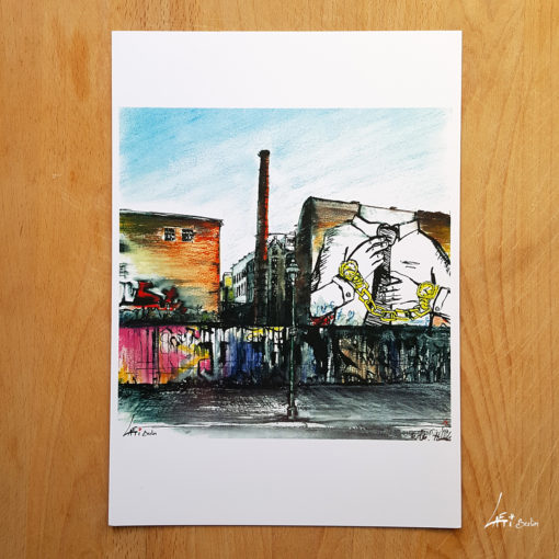 Cuvrystr. Poster A4 - urbansketch of Berlin - print signed and limited