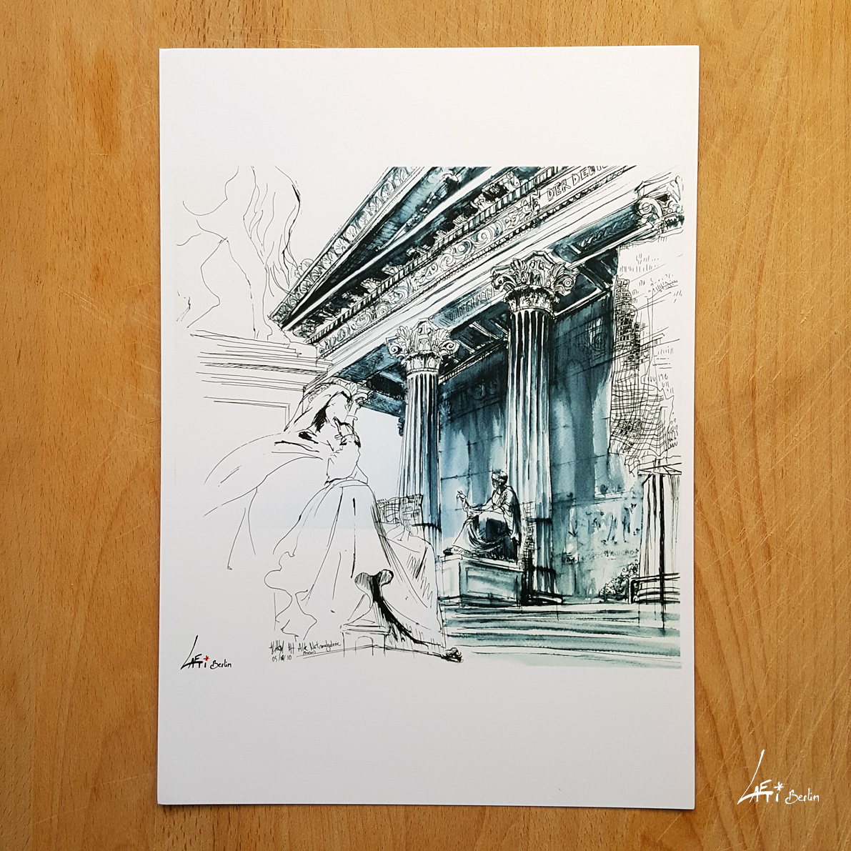 Alte Nationalgalerie-poster-A4-urbansketche-Berlin-print-signed-and-limited