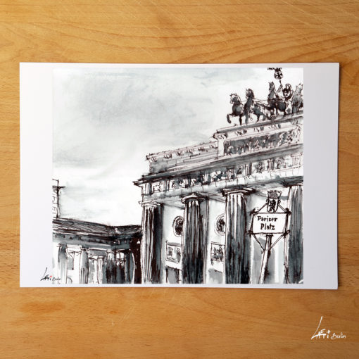 Pariser-Platz-Plakat-A4-Stadtansketche-Berlin-Druck-signiert-limitiert