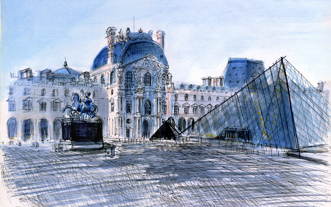 29.03.19- 30 ans Pyramide du Louvre, Installation JF (Paris- 1er arr., Fr.)