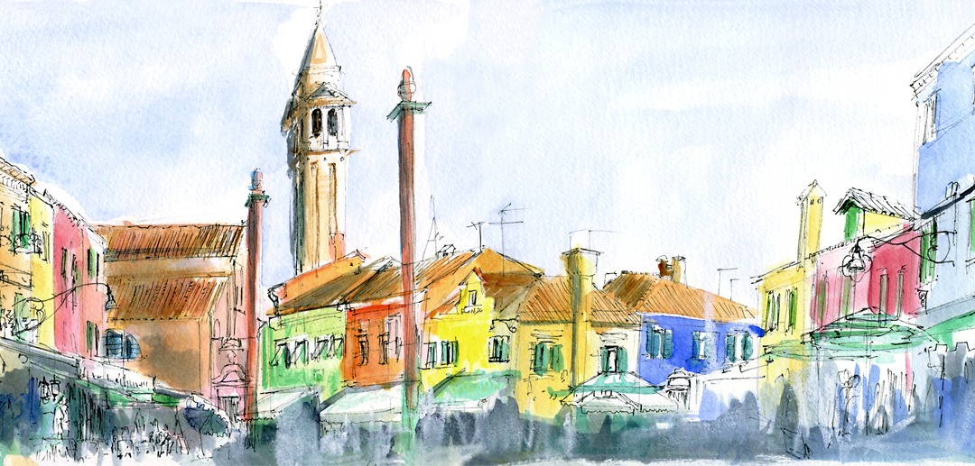 20.10.19- Tour de l'église San Martino, Burano (Vénétie, It.)