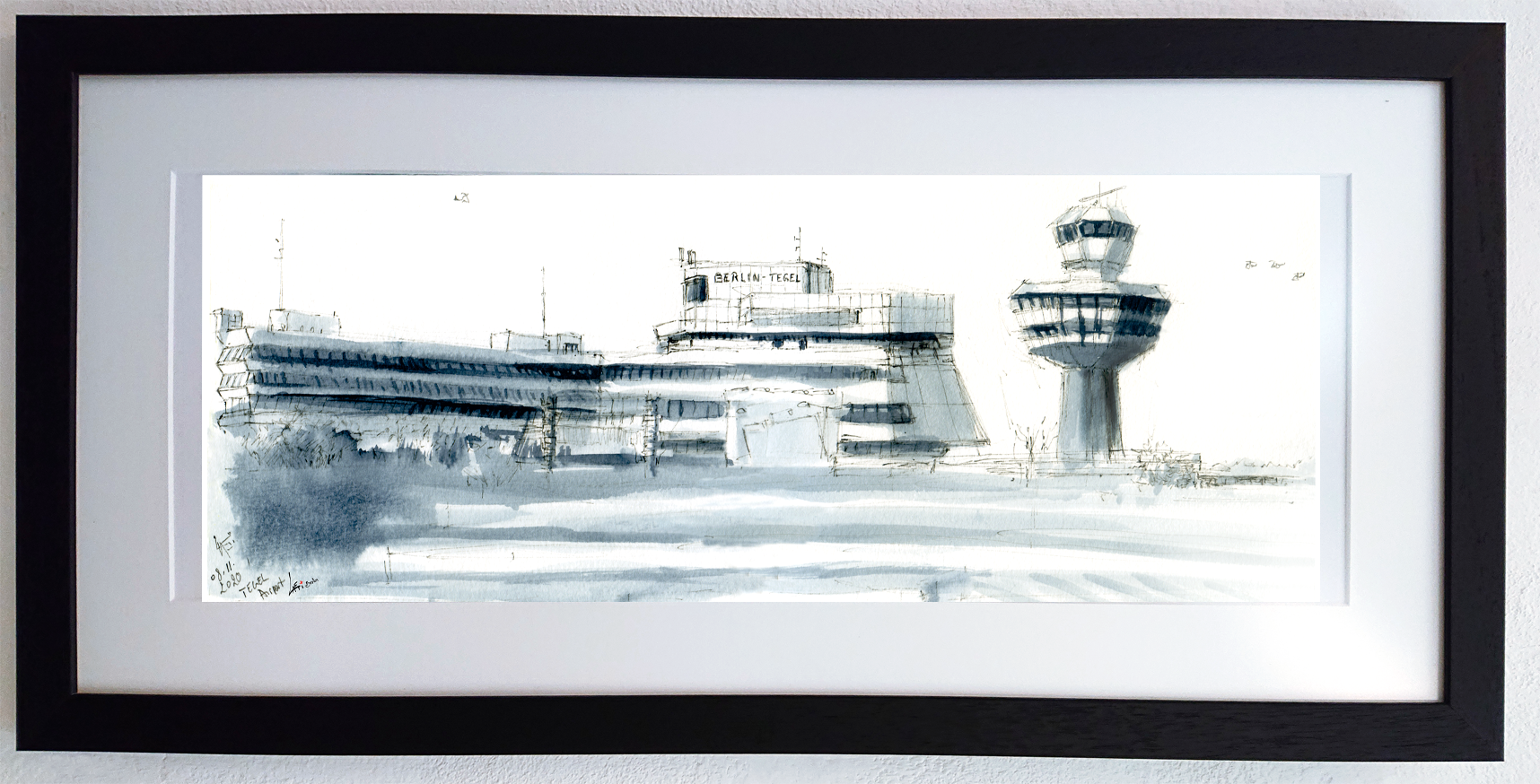 Big Poster Flughafen Berlin-Tegel- Urbansketch - signed & limited