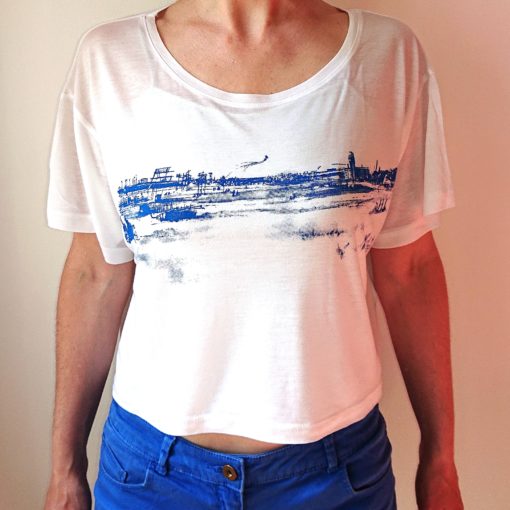 t-shirt cropped white Tempelhofer Feld