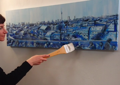 Laeti 1- Painting Panoramic 3/3 Panorama , Serie Blue Berlin