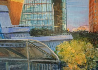 Zoom 5 , painting- Potsdamer Platz, Philharmonie Sunset- 07.2022