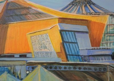 Zoom 2 , painting- Potsdamer Platz, Philharmonie Sunset- 07.2022