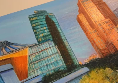 Zoom 4 , painting- Potsdamer Platz, Philharmonie Sunset- 07.2022