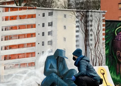 Video Mural art Berlin- 12.2022, Armut-Reichtum, North Side Gallery-Laeti 2
